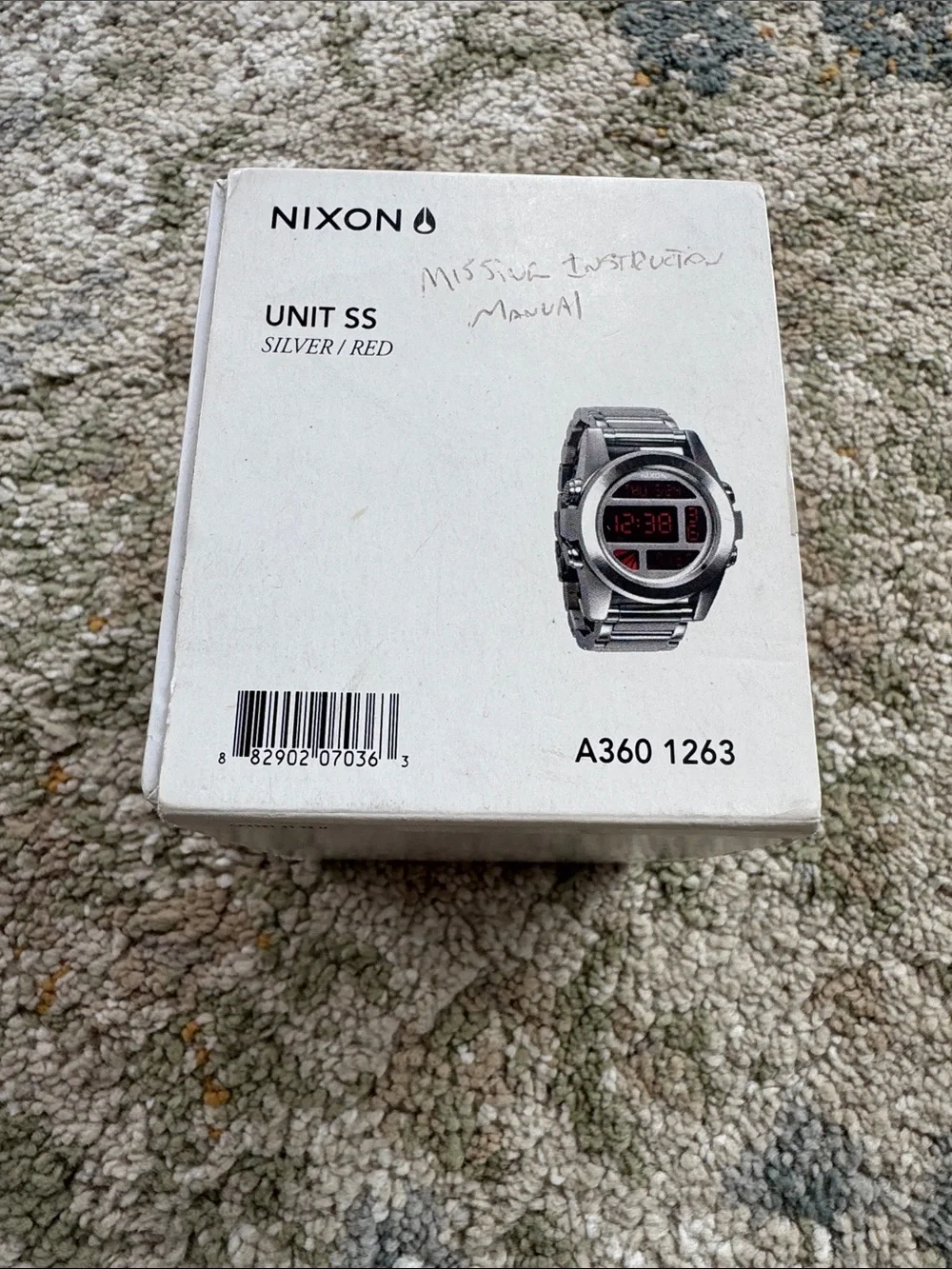 Nixon Unit SS Digital Watch in Silver and Red New In Box